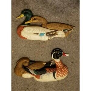 1978 Vintage Duck Decoy Wall Sculptures Burwood Products Company #2240 & #2241